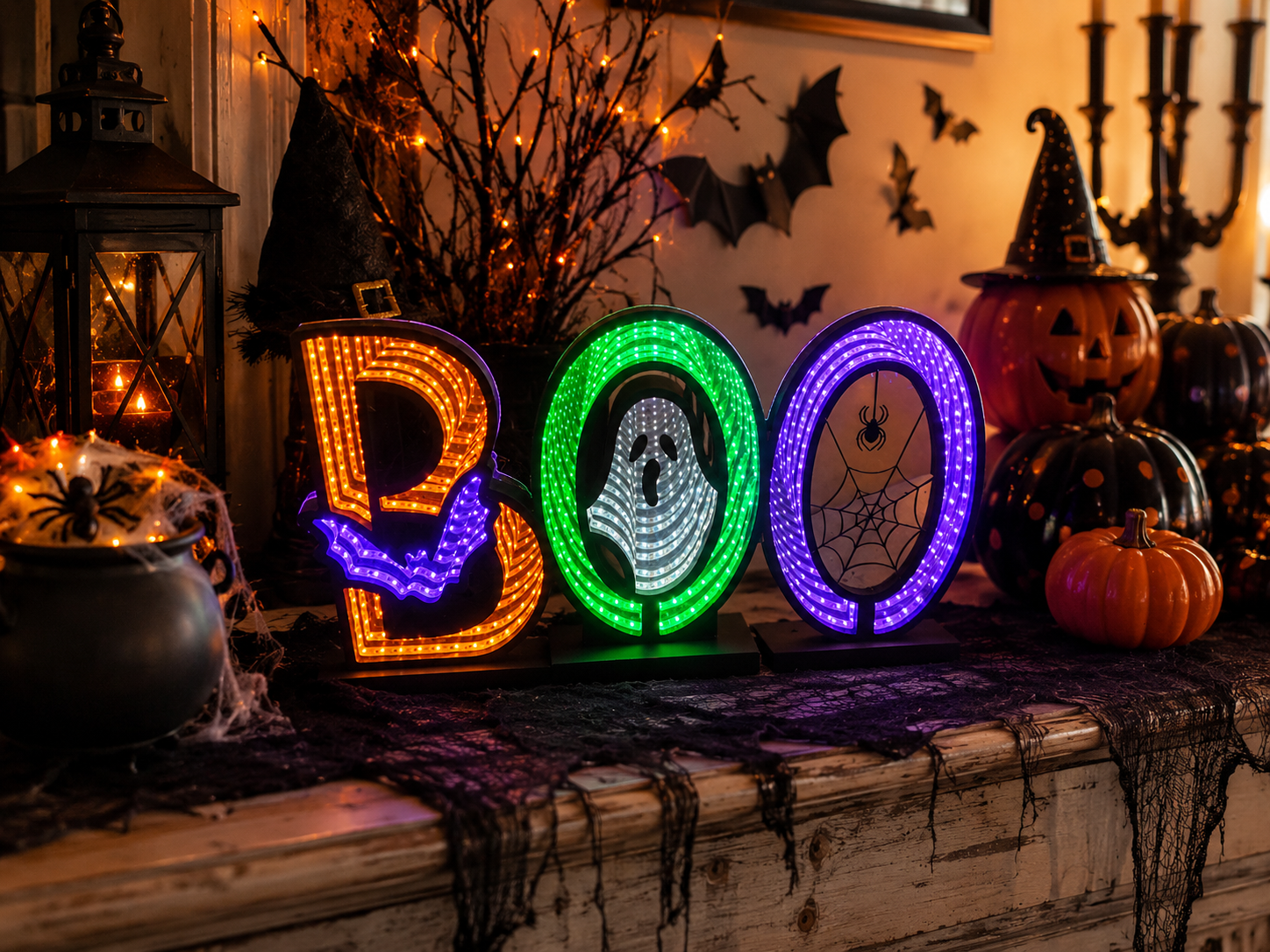 Electric Halloween Boo LED Infinity