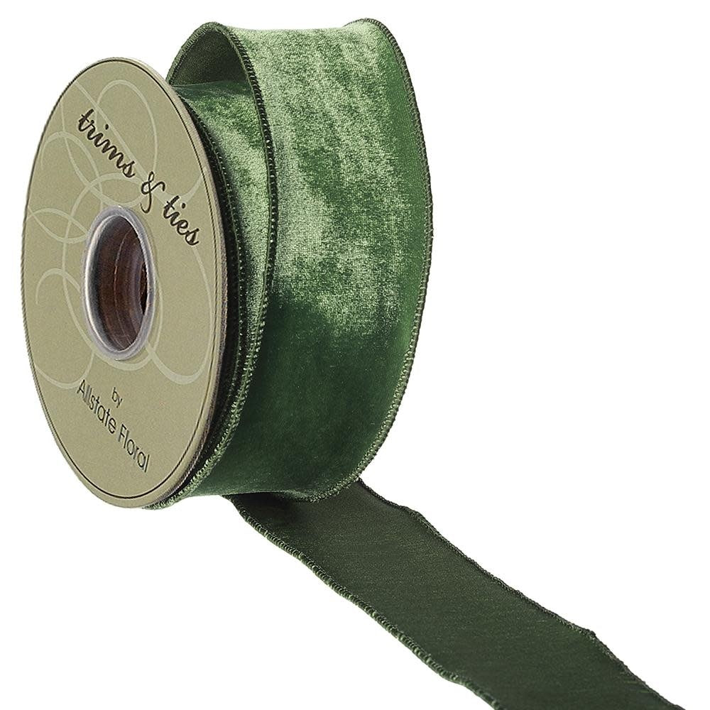 2.5" x 10 Yards Majestic Green Velvet Ribbon