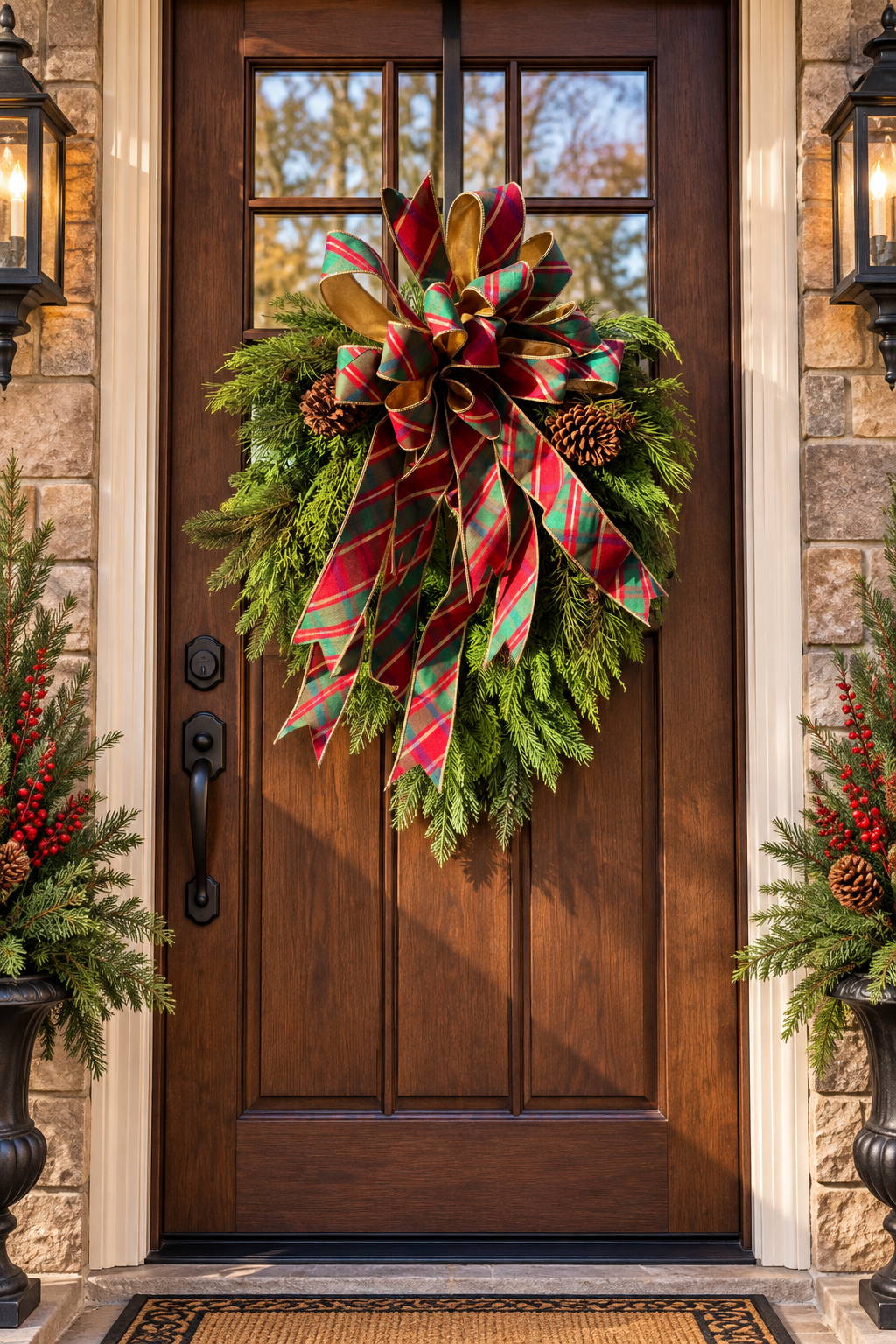 Custom Mountain Evergreen Wreath