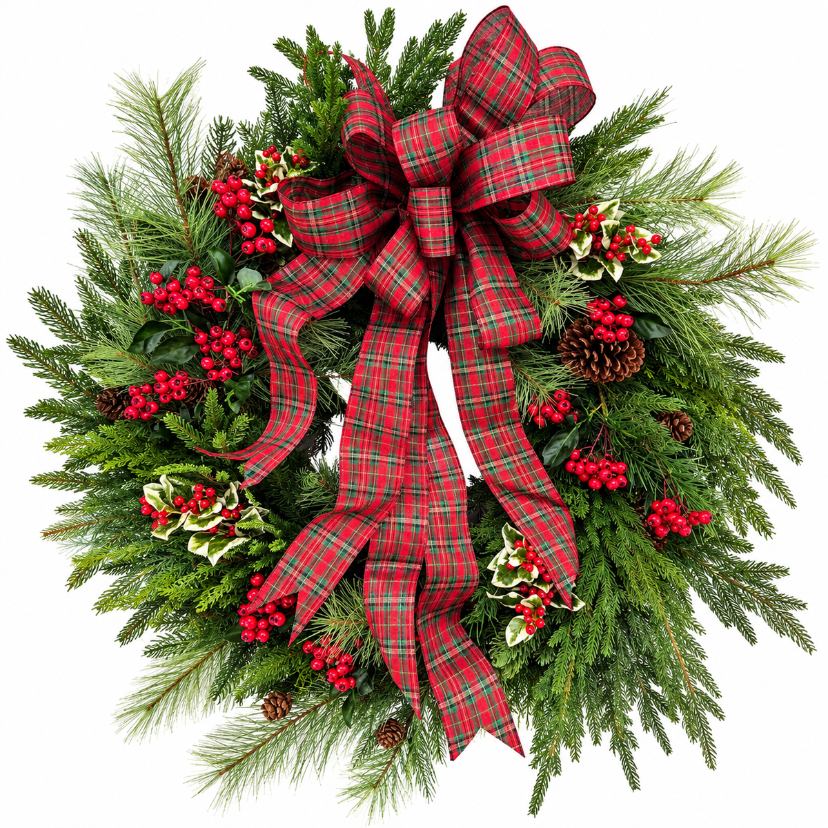 Custom Mixed Greenery Berry Wreath