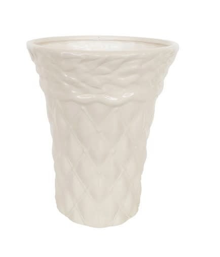 White Ceramic Textured Vase