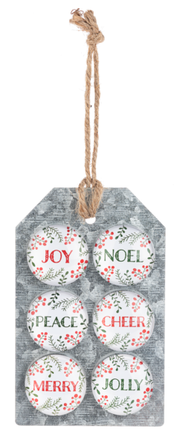 Set of 6 Holiday Magnets (3 Styles)