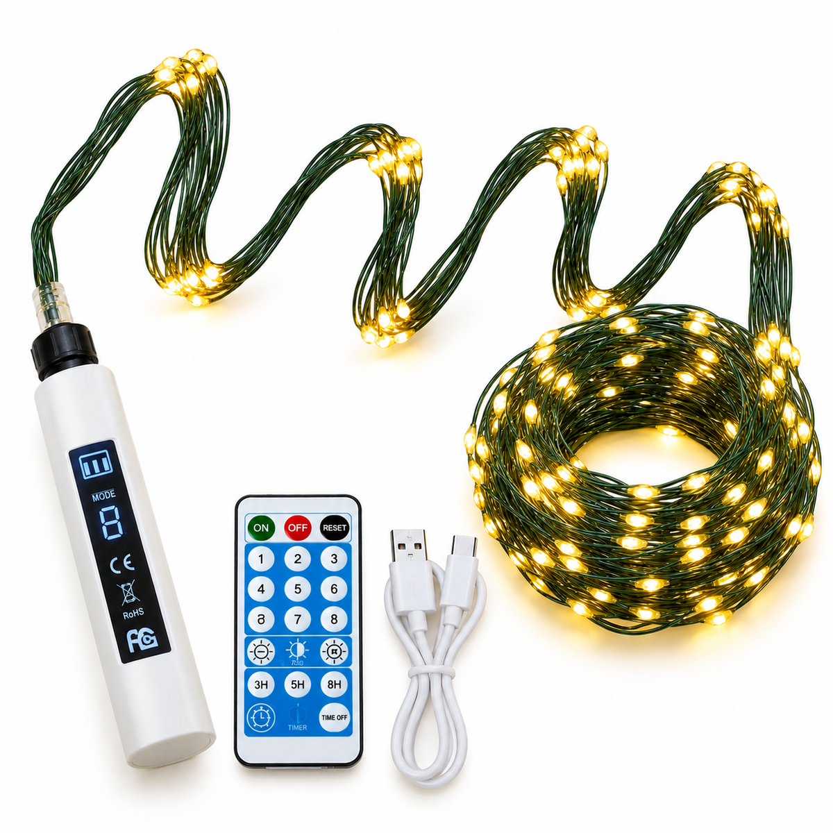 10 ft LED Rechargeable Waterfall Lights