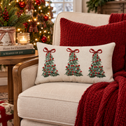 Mini Lumbar Christmas Tree w/ Bow Pillow