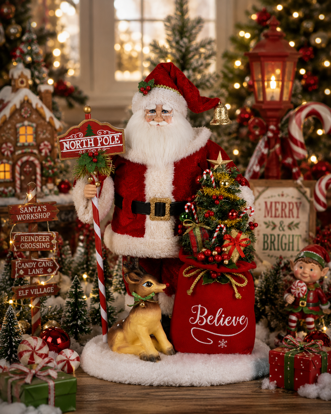 Karen Didion Lighted North Pole Magic Santa