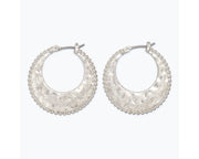 Hammered Silver Hoop Earrings