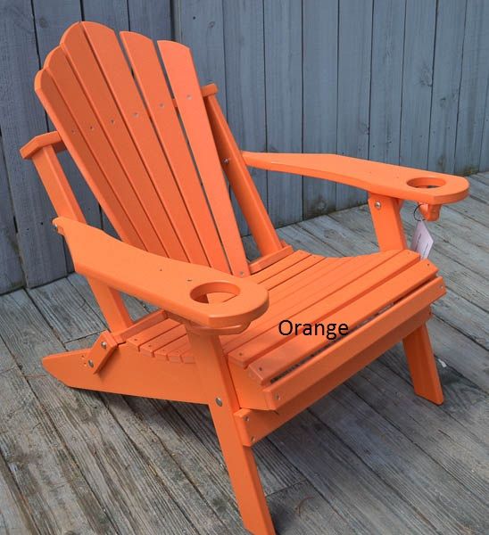 Folding Fan-Back Adirondack Outdoor Chair