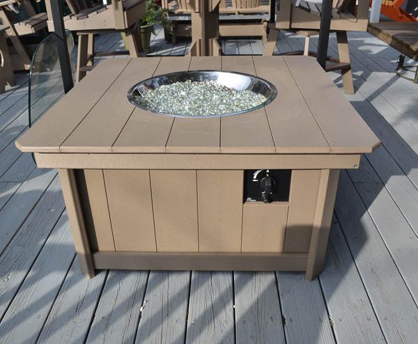 Enclosed Fire Pit Outdoor Table