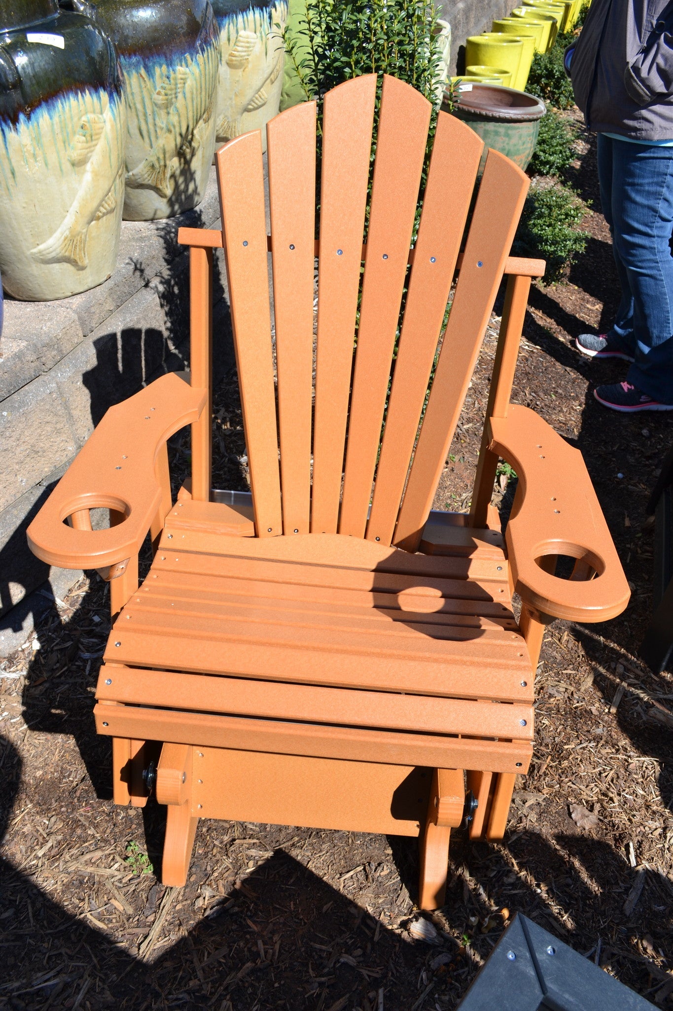 2-ft Fan-Back Glider Outdoor Chair
