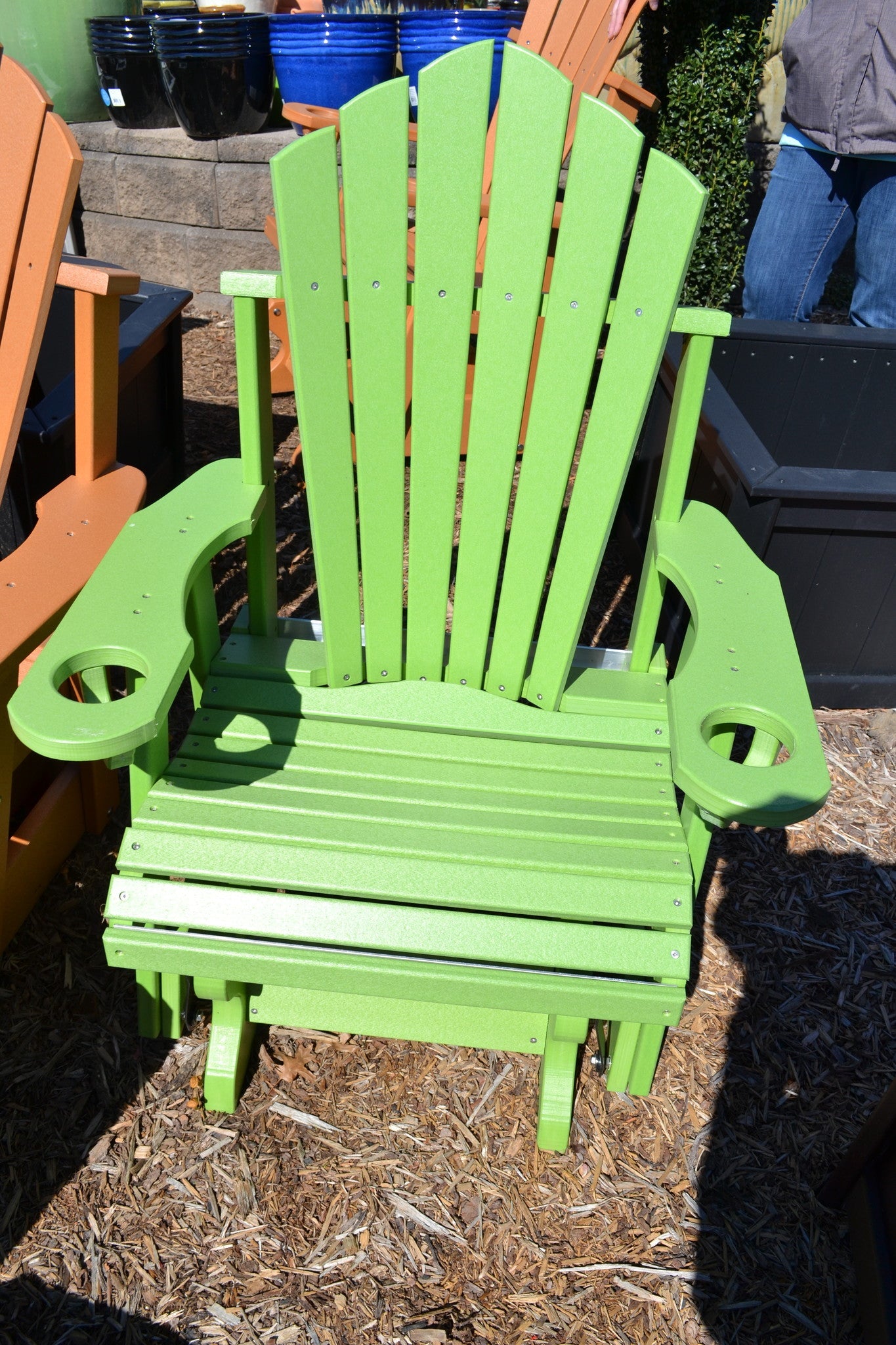 2-ft Fan-Back Glider Outdoor Chair