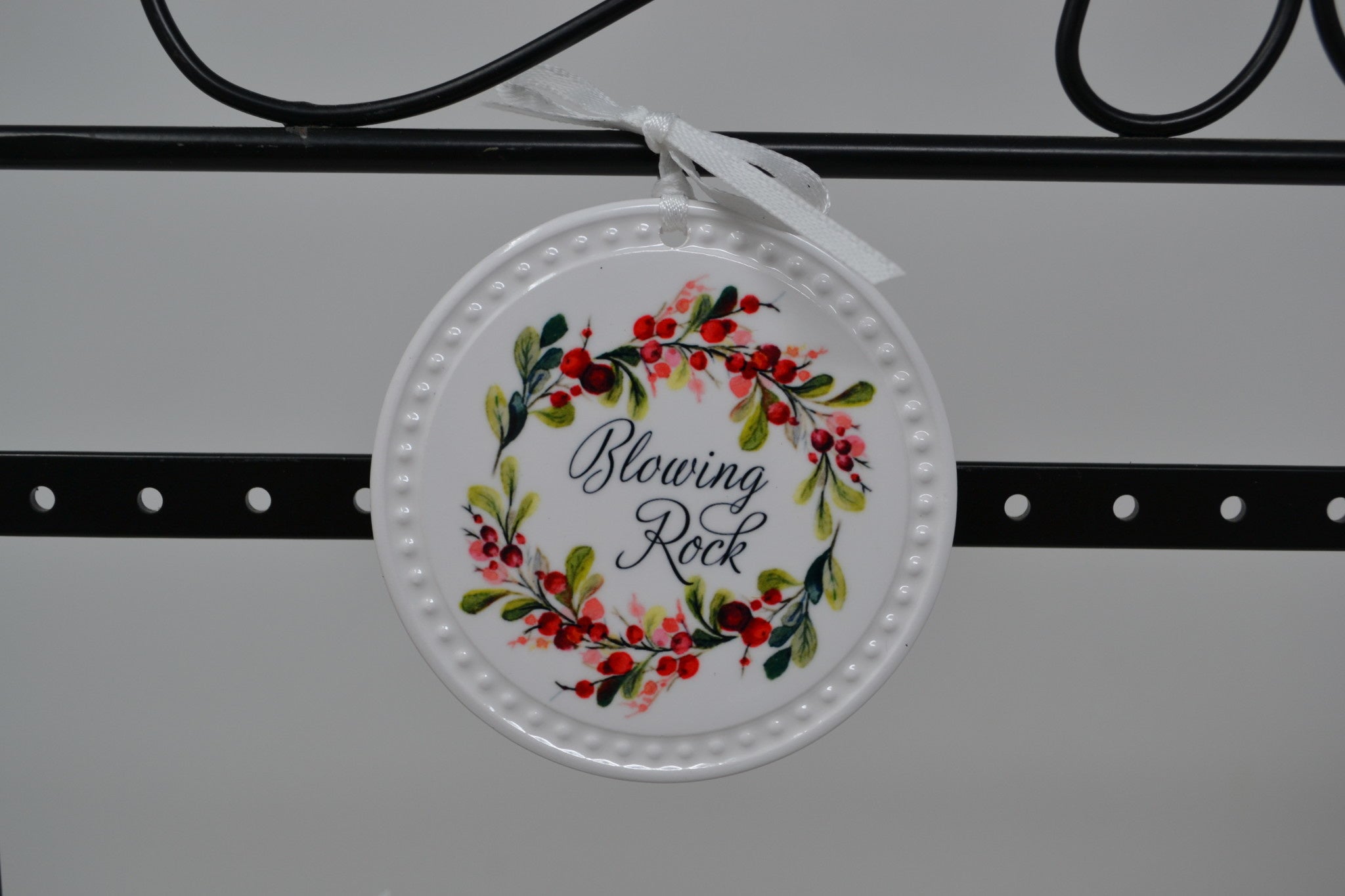 Round White Blowing Rock Ornament (8-Styles)