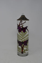 Tall Cylinder Purple Butterfly Lifetime Candle
