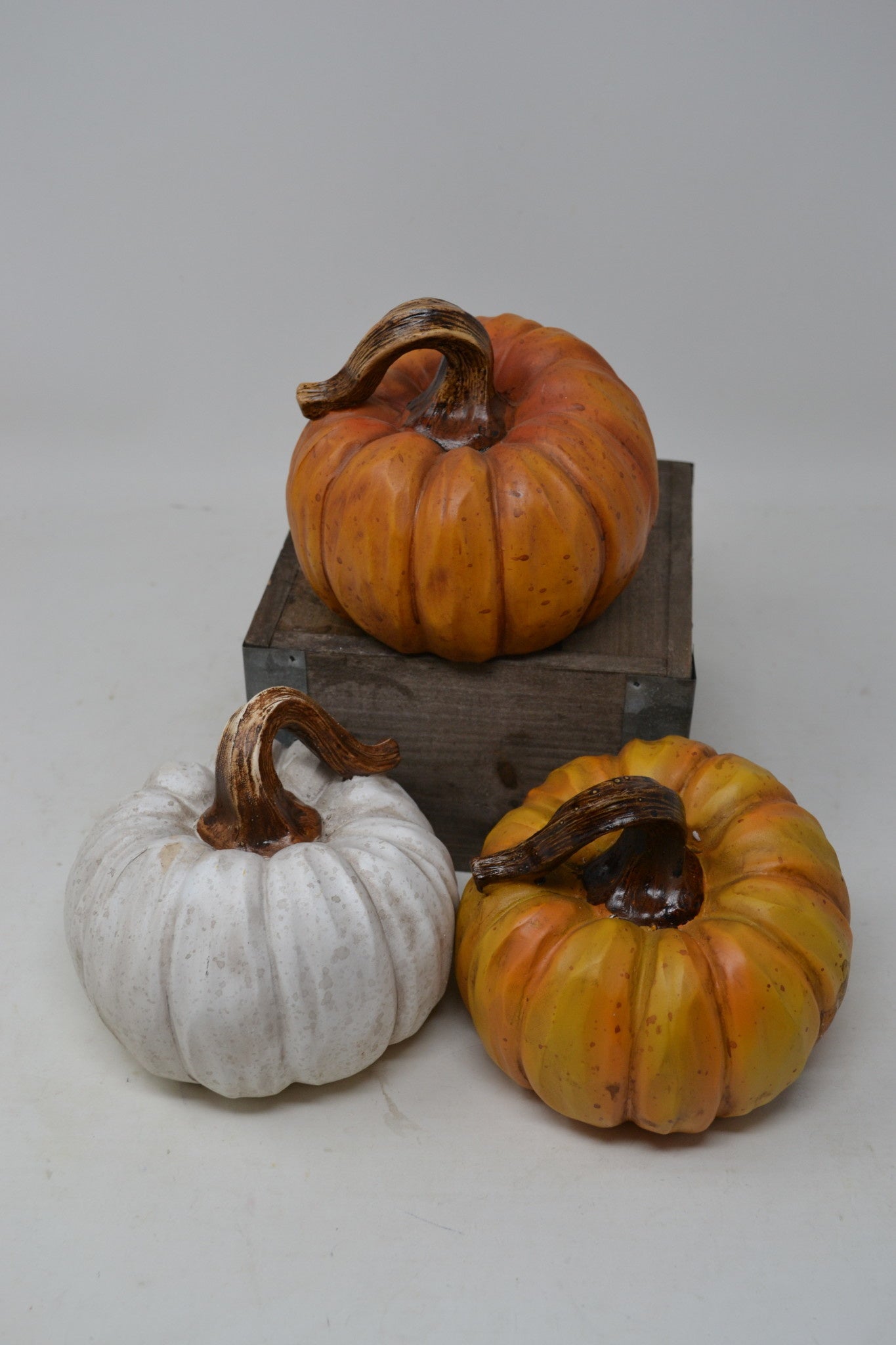 Large Carved Resin Pumpkin (3 Colors)