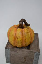 Large Carved Resin Pumpkin (3 Colors)