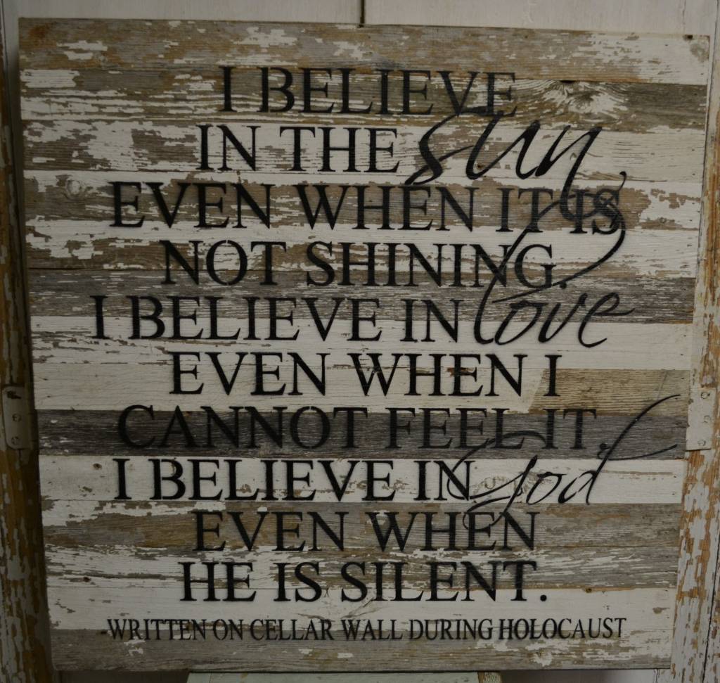 I Believe Holocaust Reclaimed Pallet Sign (3 Colors)