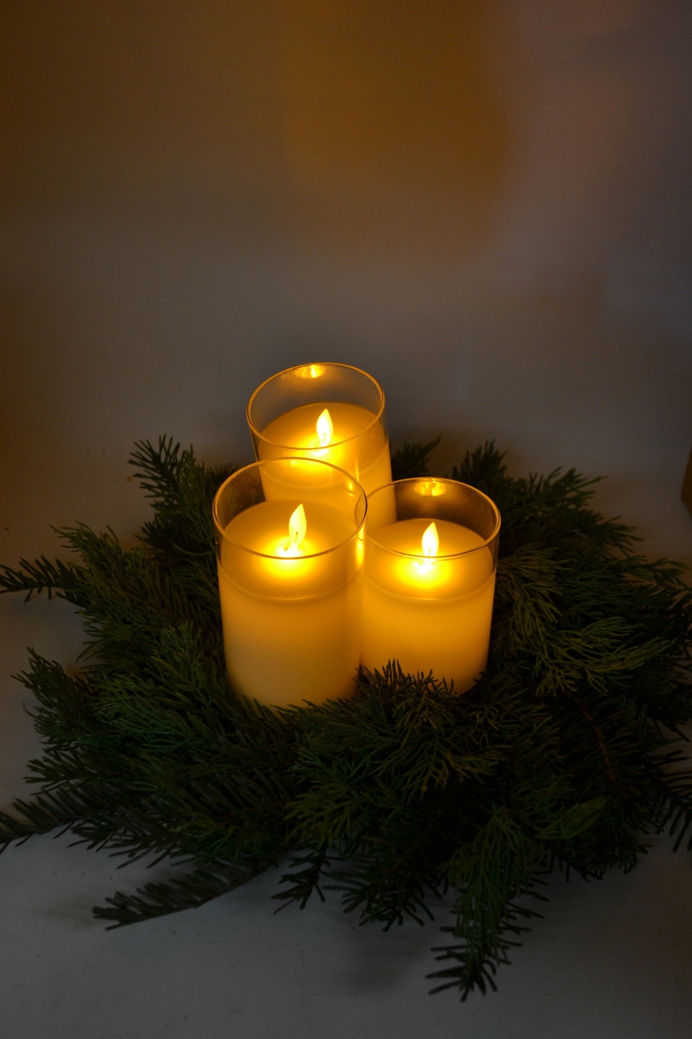 Set of 3 LED Battery Operated Pillar Candles w/ Remote (2-Colors)