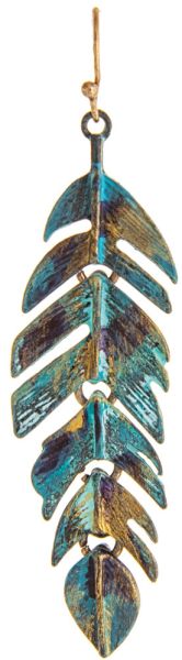 Linked Patina Feather Earrings