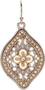 Filligree Ellipse Teardrop Earrings