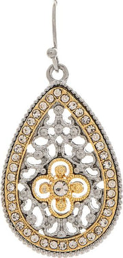 Floral Filigree Teardrop Earrings