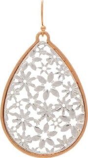 Gold Frame Flower Earrings
