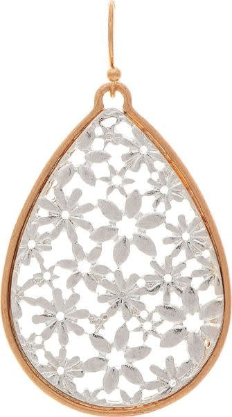 Gold Frame Flower Earrings