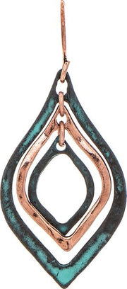 Copper Layered Ellipse Earrings