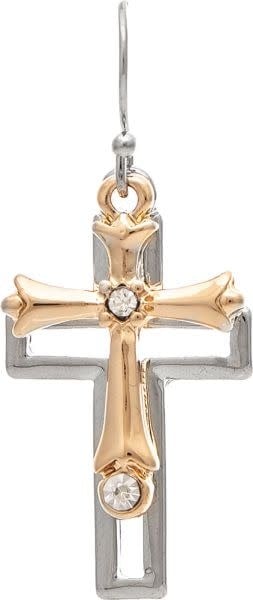 Layered Double Cross Earrings