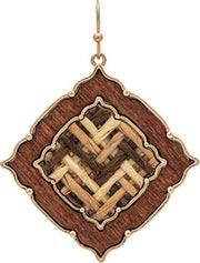 Walnut Wooden Weave Earrings