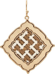 Ivory Wood Weave Earrings