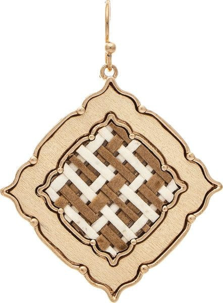 Ivory Wood Weave Earrings