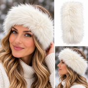 Faux Fur White Headwrap