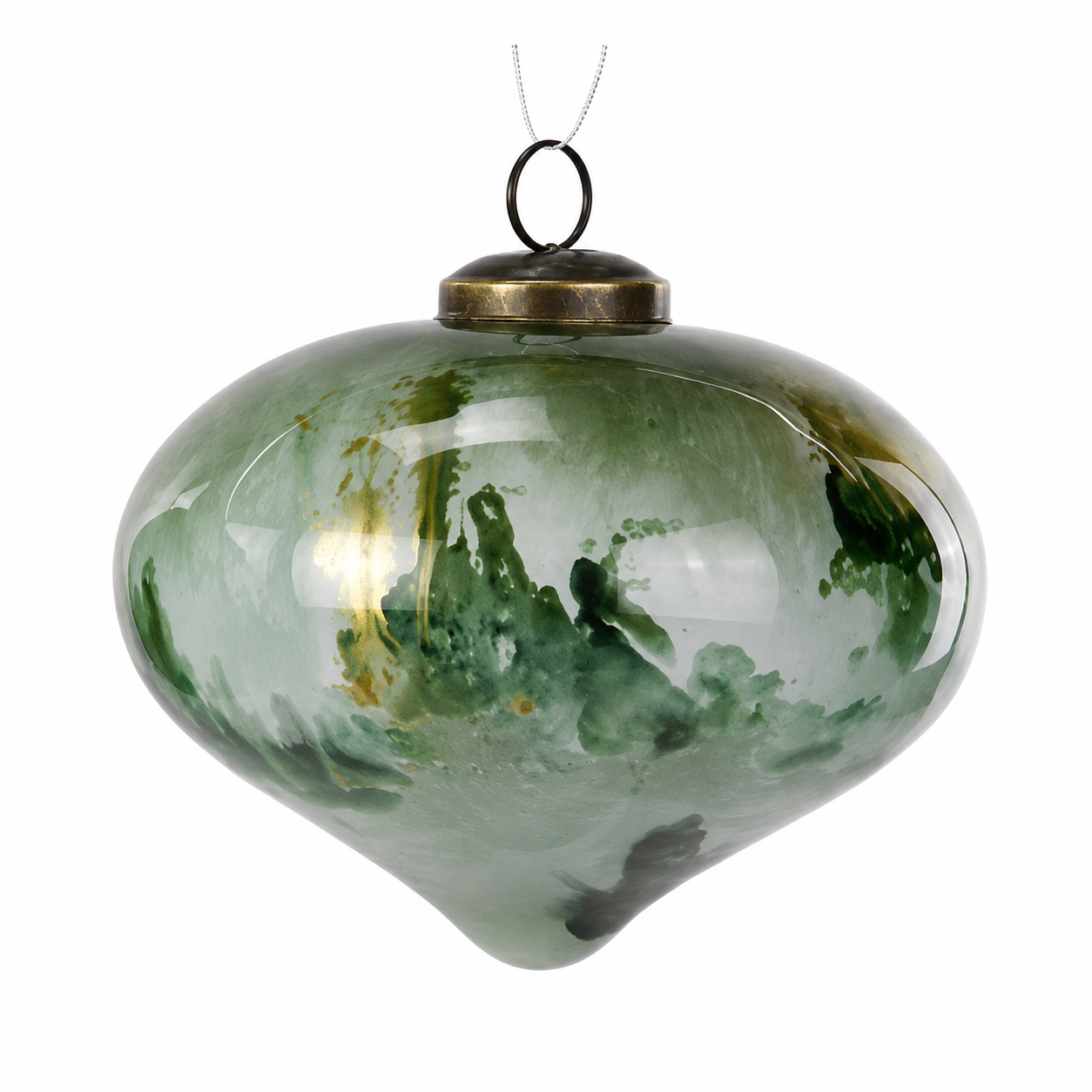 5" Sage Glass Marble Ornament