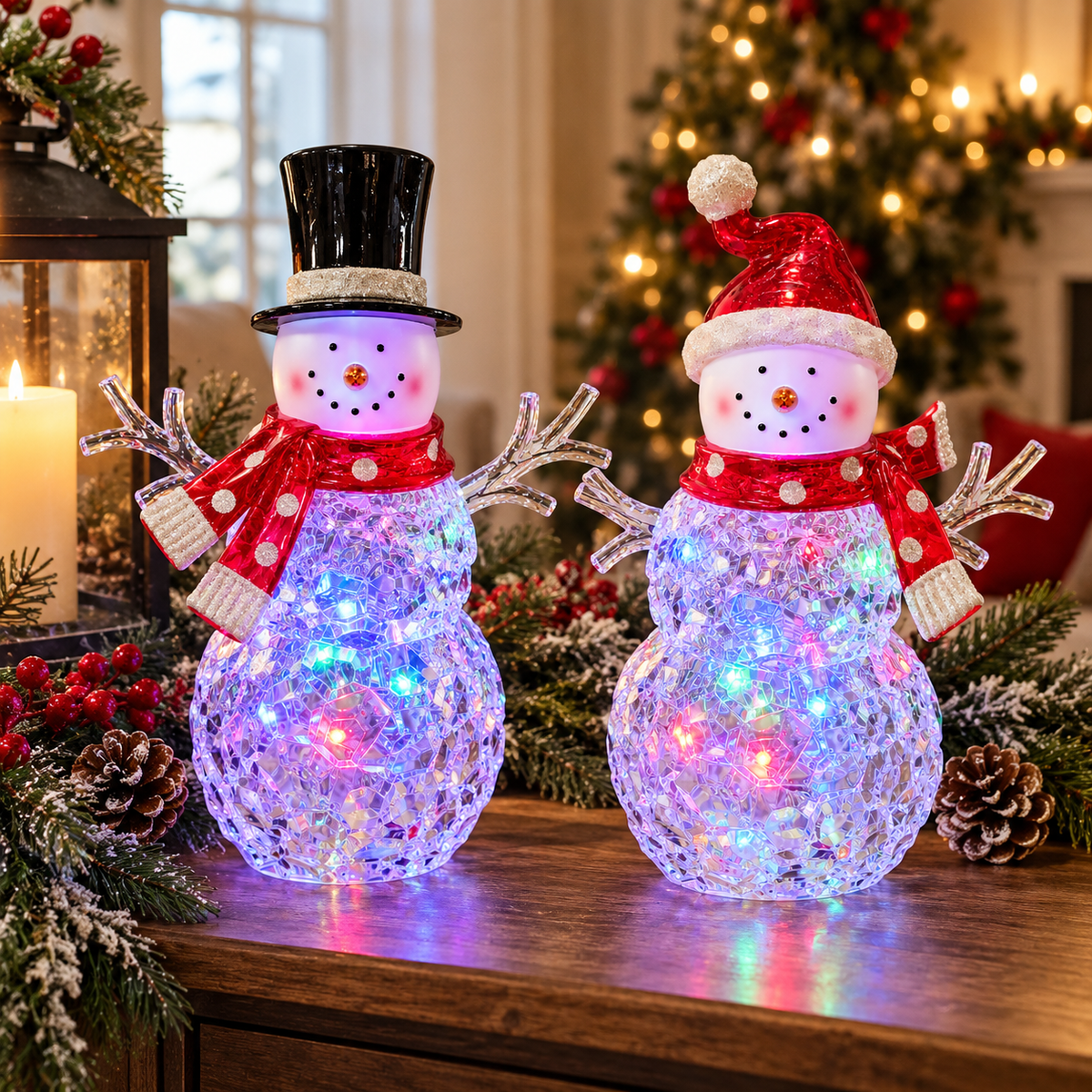 12" LED Acrylic Snowman (2 Styles)