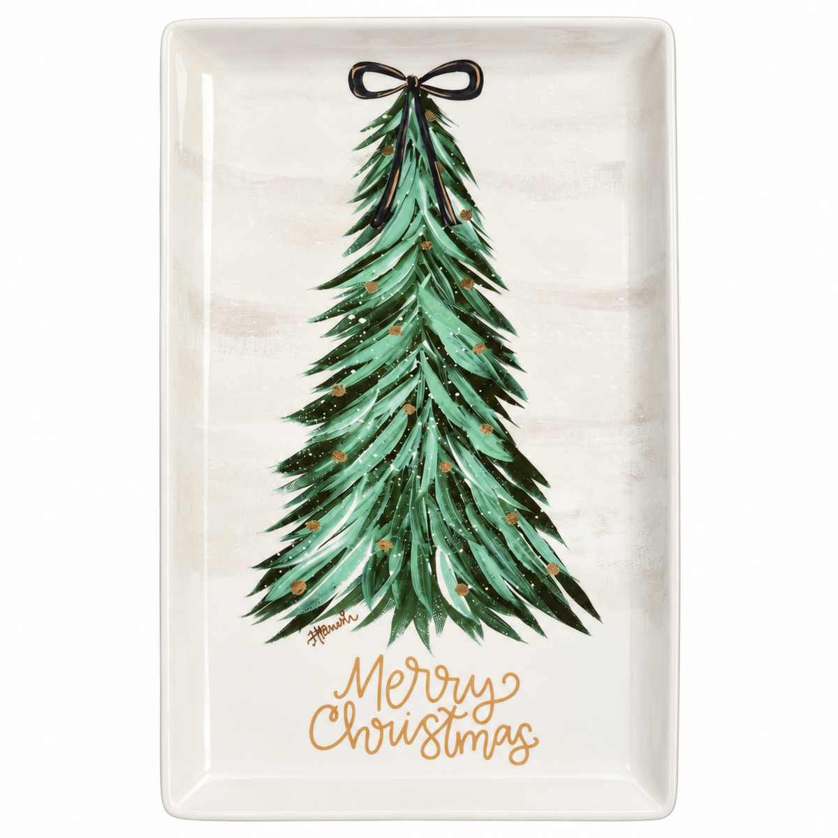 Merry Christmas Tree Platter