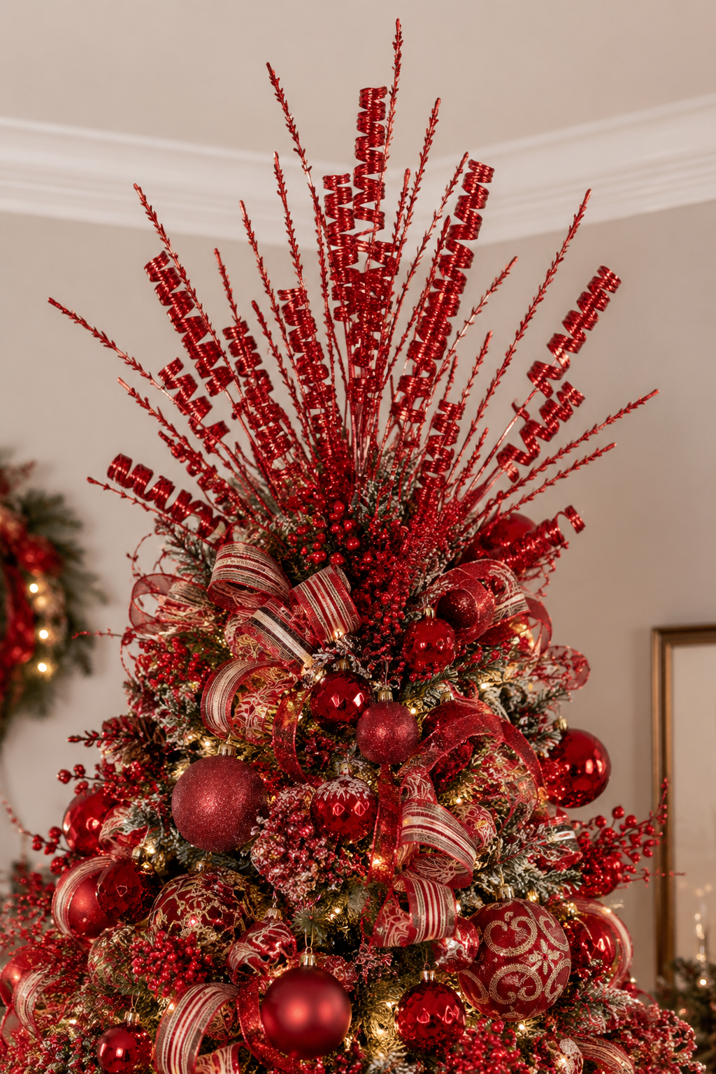 33.5" Red Swirl Spray