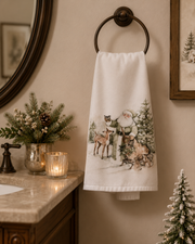 Woodland Santa & Animals Towel