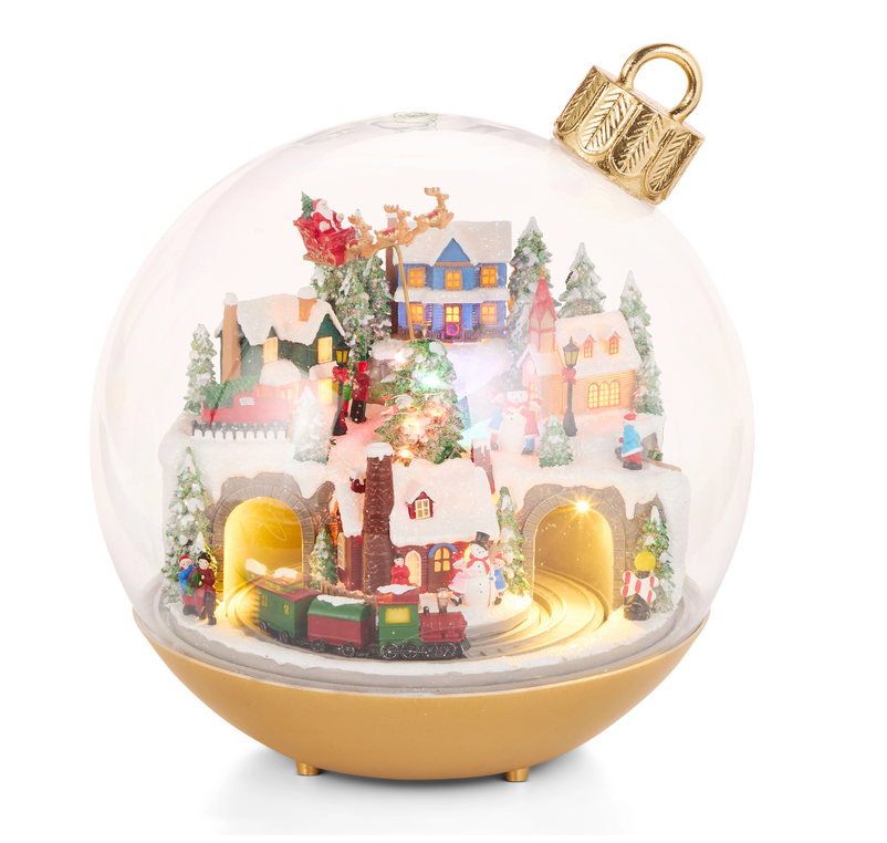 10.5" Animated and Musical Winter Town Ornament