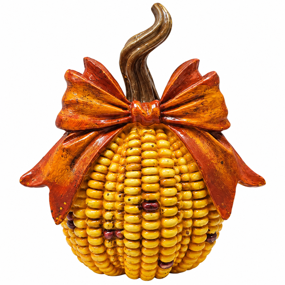 Harvest Corn Pumpkin with Bow