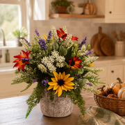 Custom Summer Wildflower Arrangement in Queen Annes Pot