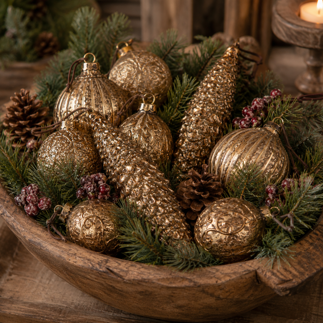 7.5" Glass Southern Pinecone Ornament