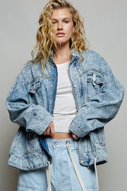 Blue Denim & Lace Jacket By: POL