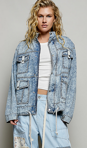 Blue Denim & Lace Jacket By: POL