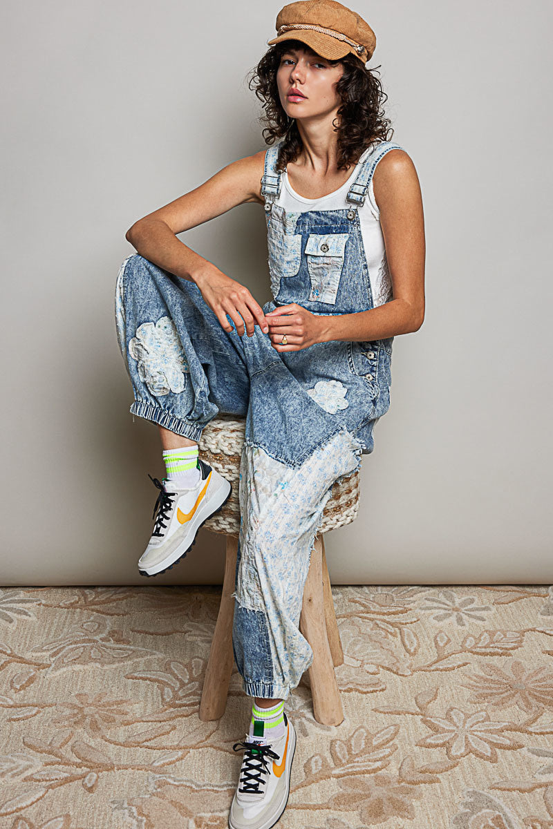 Vintage Patchwork Denim Overall By: POL