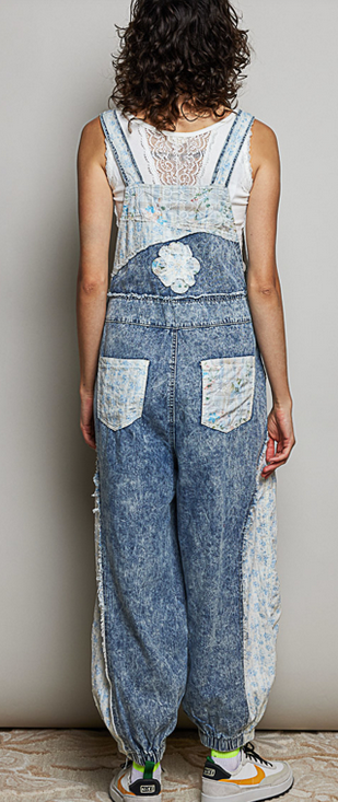 Vintage Patchwork Denim Overall By: POL