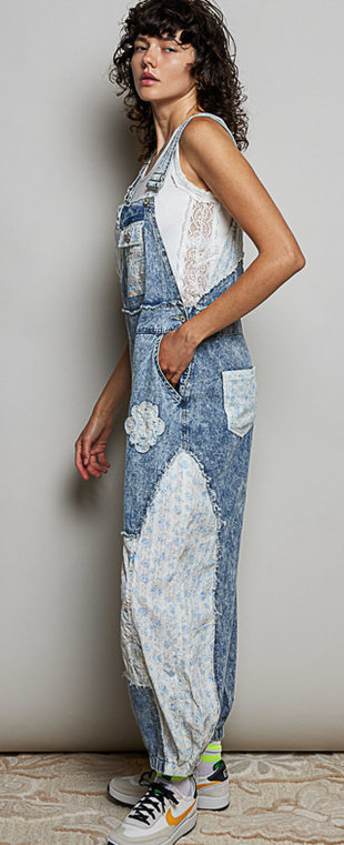 Vintage Patchwork Denim Overall By: POL
