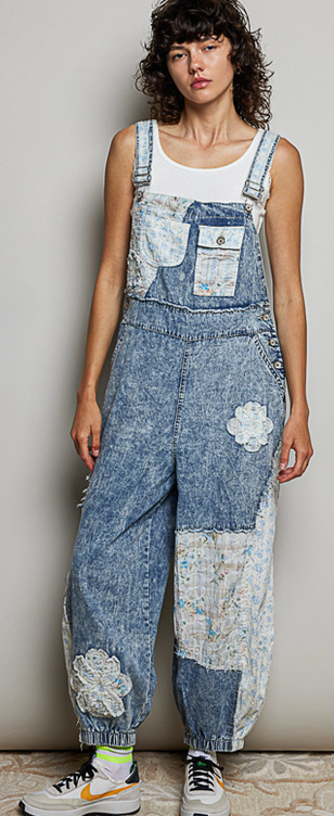 Vintage Patchwork Denim Overall By: POL