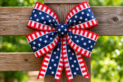 2.5" x 10 Yds American Patriotic Stars Ribbon