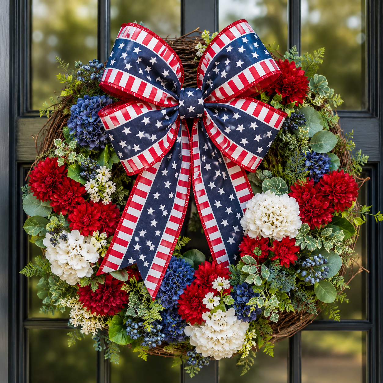 2.5" x 10 Yds American Patriotic Stars Ribbon