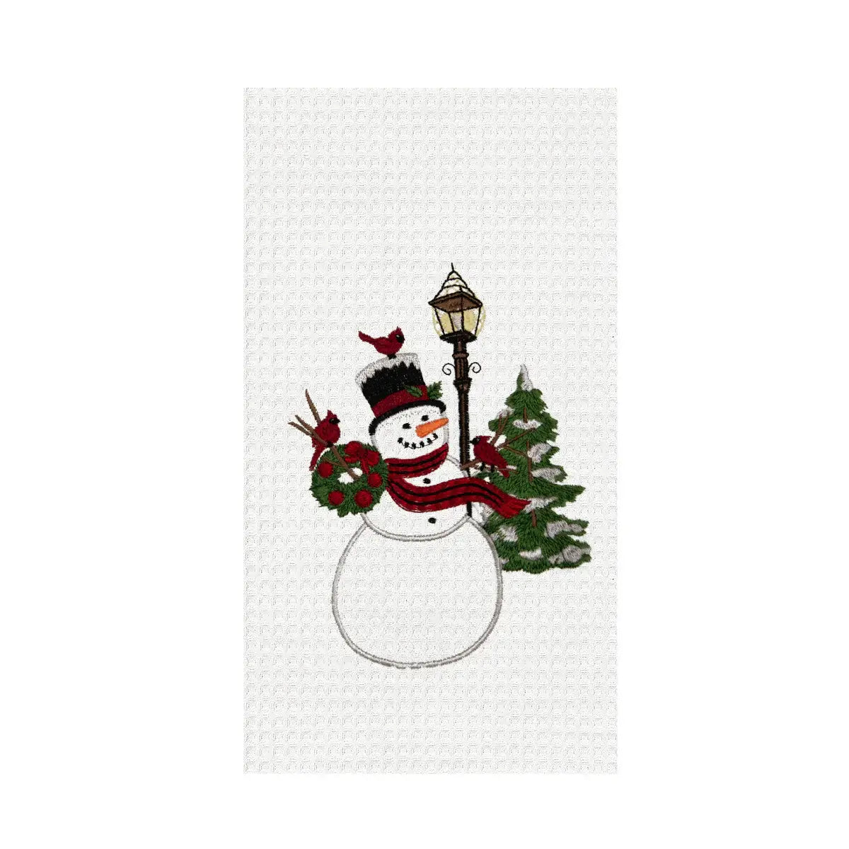 Snowman & Cardinal Embroidered Holiday Towel