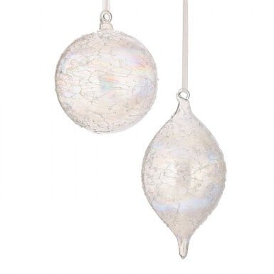 Etched Glass Iridescent Ornament (2-Styles)